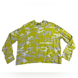 Monrow Camo Crewneck Neon Size Small